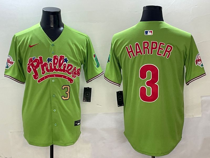 Men Philadelphia Phillies #3 Harper Green Five generations Nike 2025 MLB Jersey style 4->houston astros->MLB Jersey
